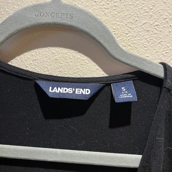 Lands End Womens Maxi Dress Black Sz S Wrap Ruched Summer Casual - Picture 4 of 4